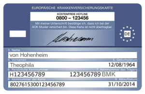 elektronische Gesundheitskarte – Rückseite neu Chipkarte